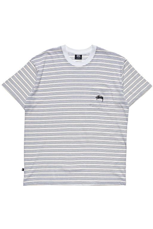 Stussy Mens Stock Pocket SS T Shirt White - DCSXH1458